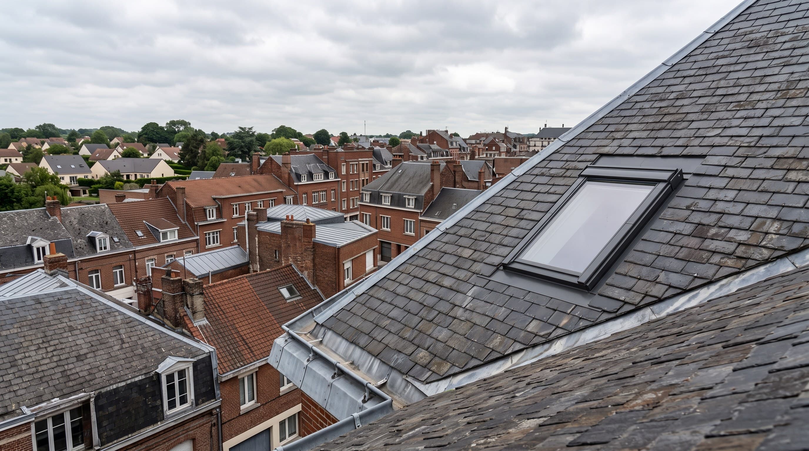 Installer une fenêtre de toit sur un immeuble du centre reconstruit