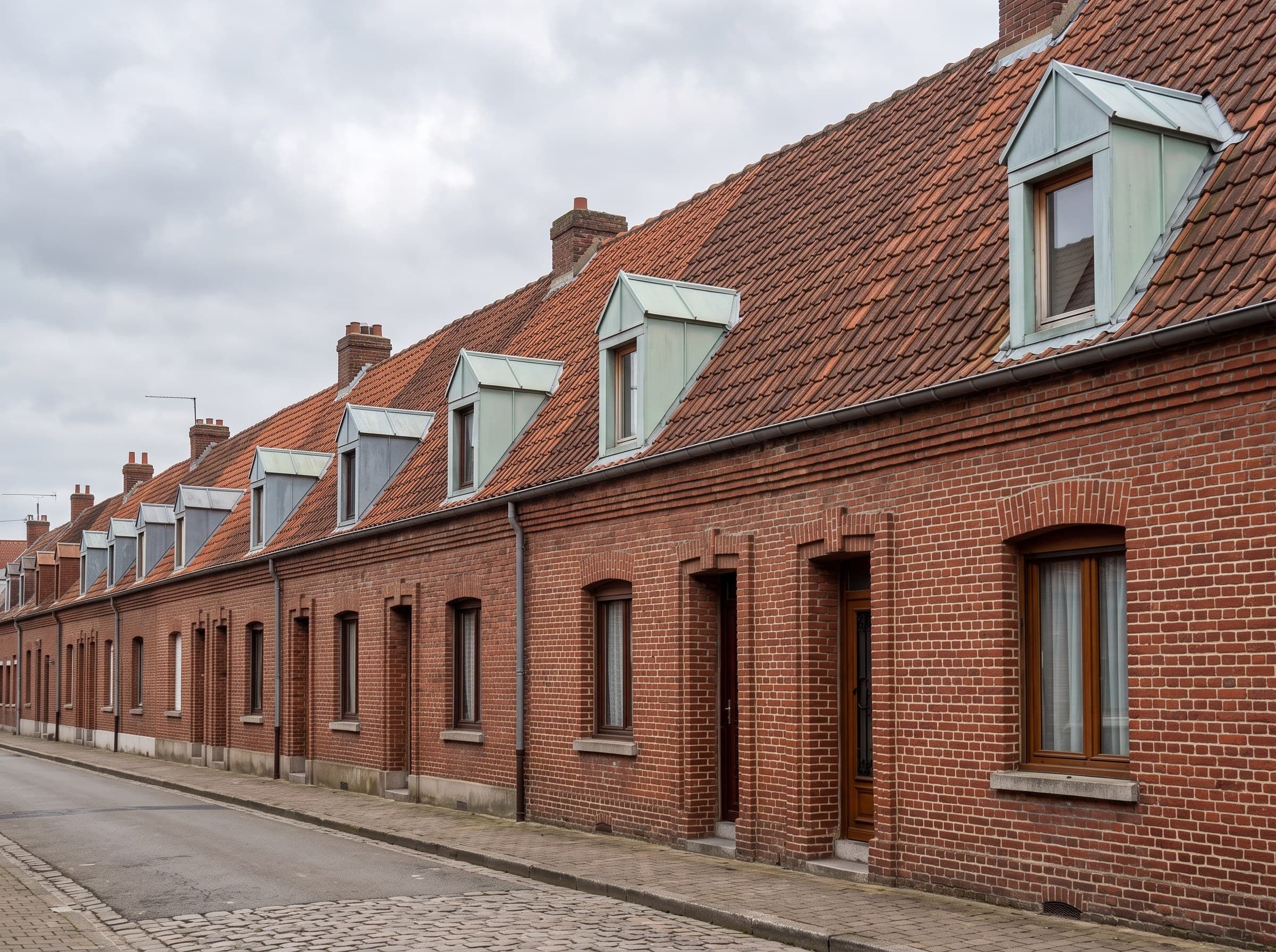 Toiture ancienne à Fresnoy-le-Grand, bourg du Vermandois