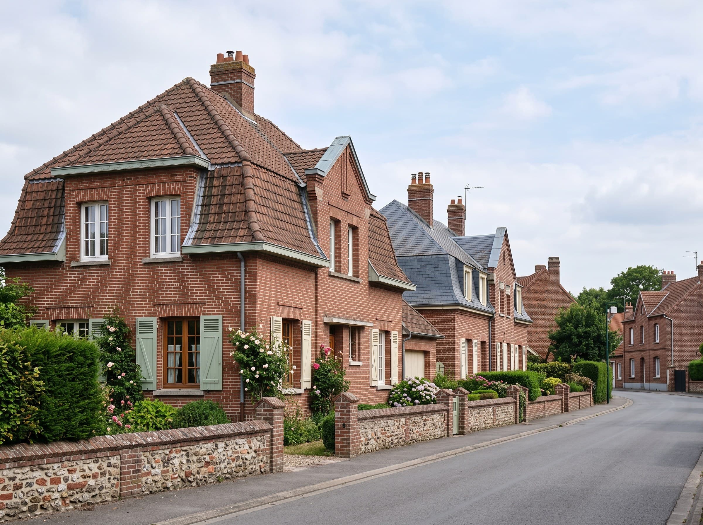 Toiture de maison à Gricourt, village proche de Saint-Quentin