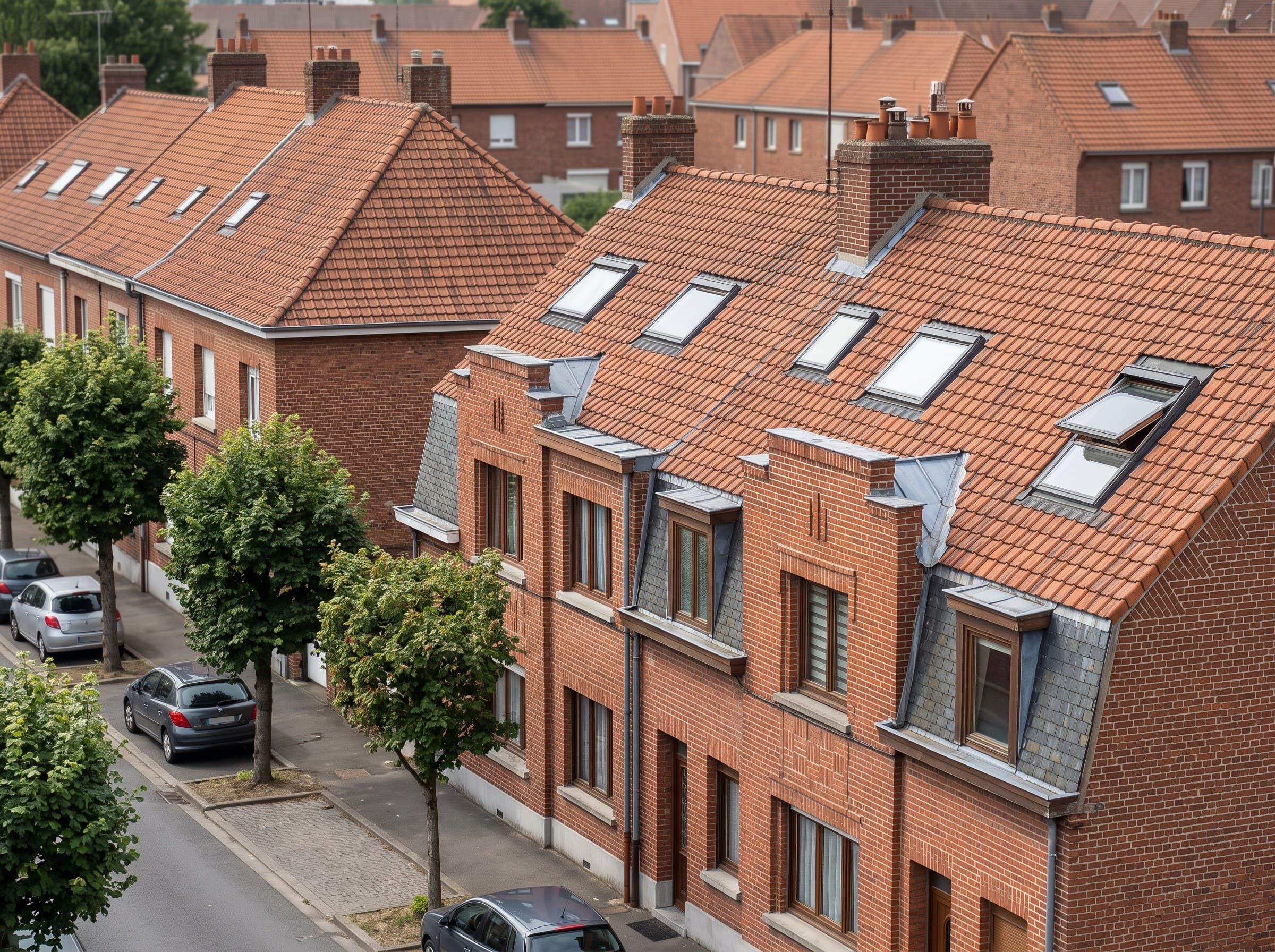 Toiture de maison à Grugies, commune proche de Saint-Quentin