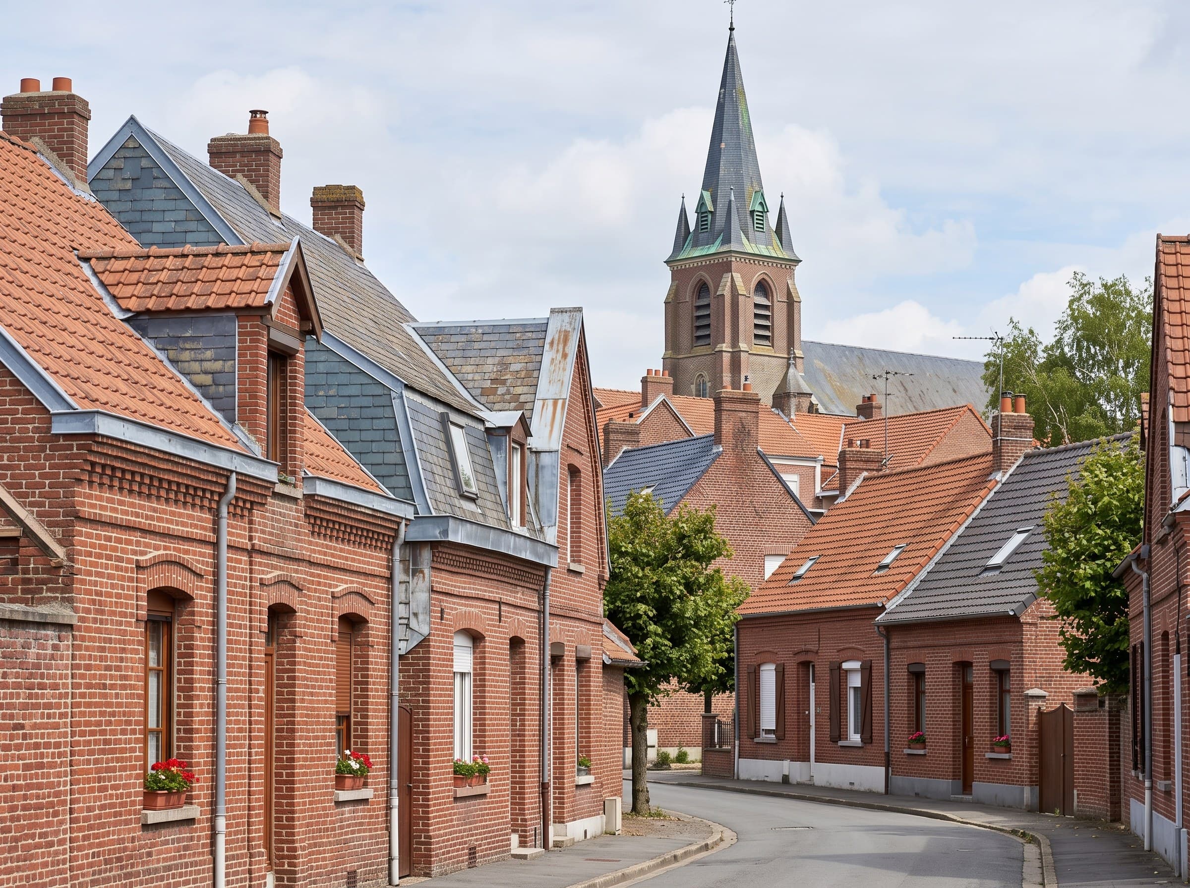 Toiture de lotissement récent à Homblières près de Saint-Quentin